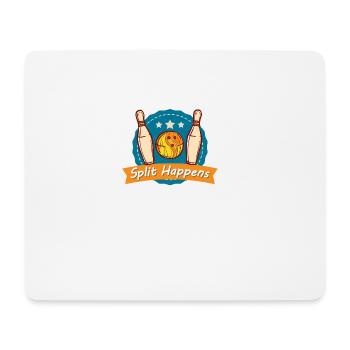 Split Happens T-Shirt Bowling Bowler Tee - Mousepad (Querformat) - Weiß - Vorne