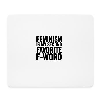 Feminismus ist mein zweites Schwarz - Mousepad (Querformat) - Weiß - Vorne