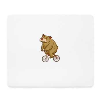 Ours - Vélo - Sports - Cadeaux - Tapis de souris (format paysage) - blanc - Devant