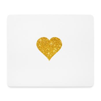 Coeur d'or amour Saint Valentin couple cadeau - Tapis de souris (format paysage) - blanc - Devant