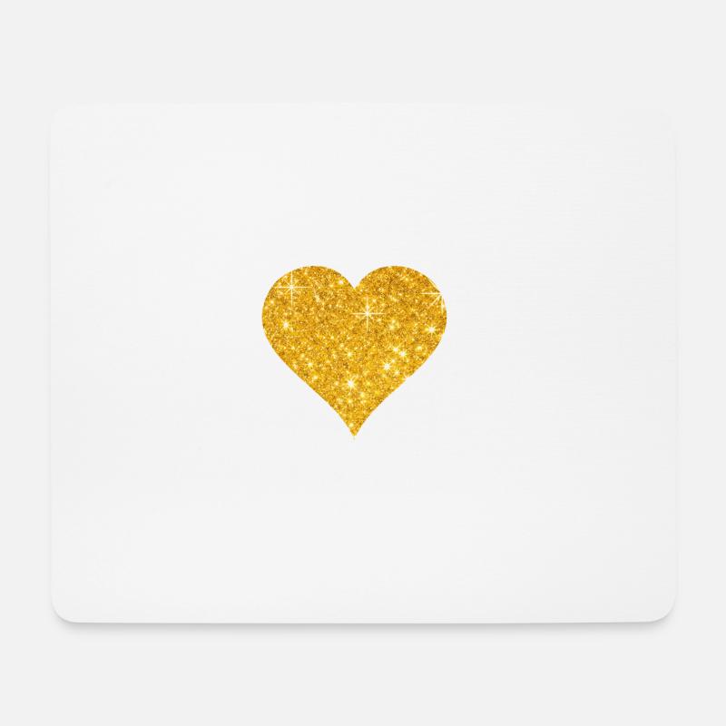 Goldenes Herz Liebe Valentinstag Paar Geschenk - Mousepad (Querformat) - Weiß