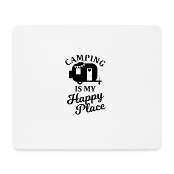 Camping is my happy Place Camper Lover - Mousepad (Querformat) - Weiß - Vorne