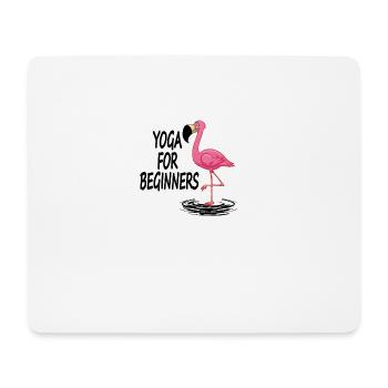 Funny Flamingo Yoga for Beginners Beach T-Shirt - Mousepad (Querformat) - Weiß - Vorne