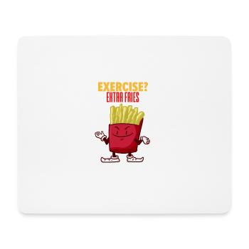 Pommes - Kartoffeln - Fast Food - Essen - Mousepad (Querformat) - Weiß - Vorne