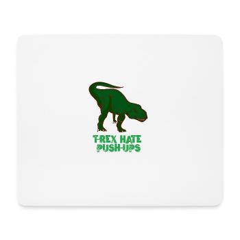 T-Rex - force de pompes de dinosaures - Tapis de souris (format paysage) - blanc - Devant