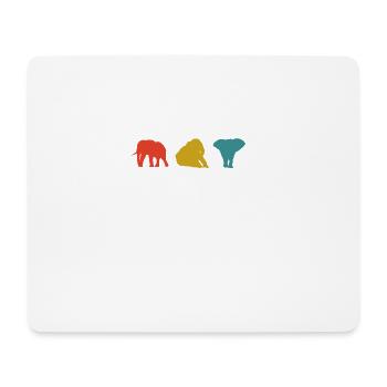 Amant d'éléphant rétro - Tapis de souris (format paysage) - blanc - Devant