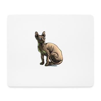 sushi le chat sphynx - Tapis de souris (format paysage) - blanc - Devant