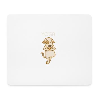 Yoga Dog - Fitness - Relaxation - Puissance - Tapis de souris (format paysage) - blanc - Devant