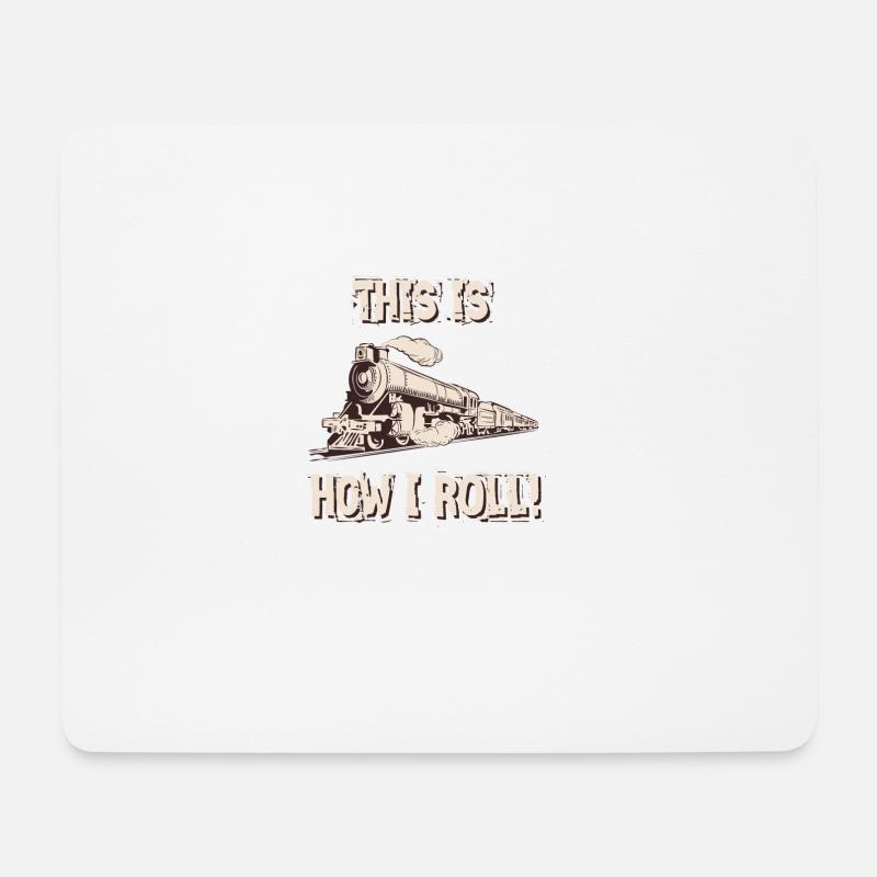 Eisenbahn Narr Verrückt Opa - Zug Liebhaber Shirt - Mousepad (Querformat) - Weiß