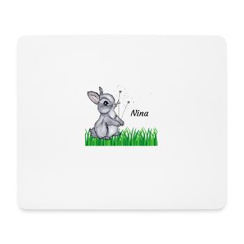 Hase Name Geschenk Nina - Mousepad (Querformat) - Weiß - Vorne