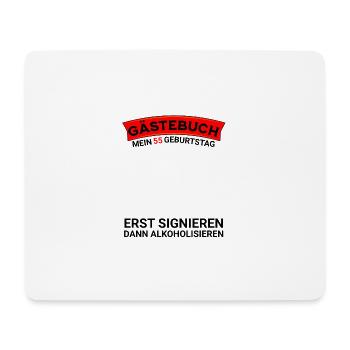 Gästebuch 55 Geburtstag Mann Frau Lustig - Mousepad (Querformat) - Weiß - Vorne
