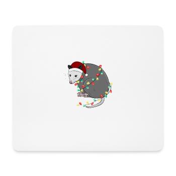 Christmas Animal Opposum Light Chain Cap - Mouse Pad (horizontal) - white - Front
