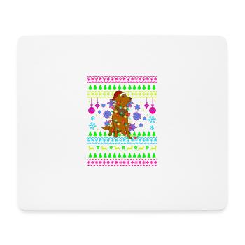 Funny Christmas Outfit Ugly Christmas Dog - Mouse Pad (horizontal) - white - Front