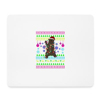 Lustig Weihnachtsoutfit Ugly Christmas Bär - Mousepad (Querformat) - Weiß - Vorne