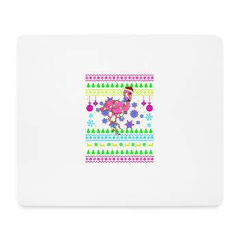 Lustig Weihnachtsoutfit Ugly Christmas Flamingo - Mousepad (Querformat) - Weiß - Vorne