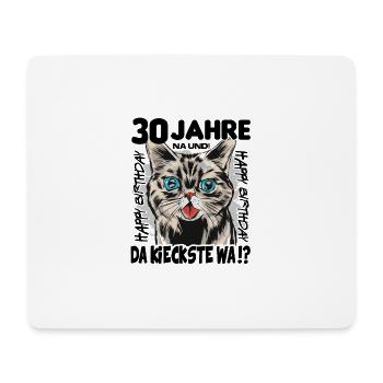 30 Jahre Geburtstag Katze Mietze Süss - Mousepad (Querformat) - Weiß - Vorne