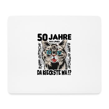 50 Jahre Geburtstag Katze Mietze Süss - Mousepad (Querformat) - Weiß - Vorne
