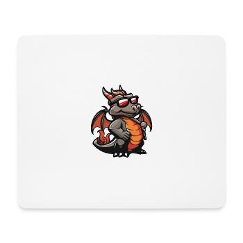 Drache Cool Tier - Mousepad (Querformat) - Weiß - Vorne