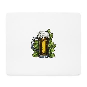 Hopfen Bierglas - Mousepad (Querformat) - Weiß - Vorne