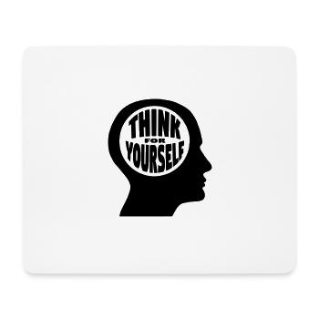 Hohler Kopf - think for yourself - Mousepad (Querformat) - Weiß - Vorne
