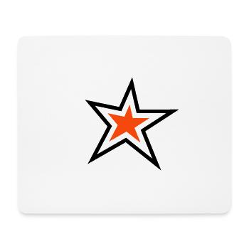 Stern mit Outline – 2 Farben - Mousepad (Querformat) - Weiß - Vorne