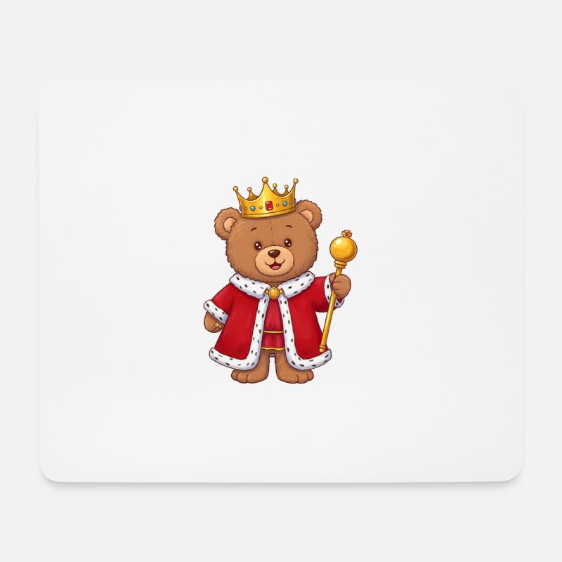 Teddybär König - Mousepad (Querformat) - Weiß