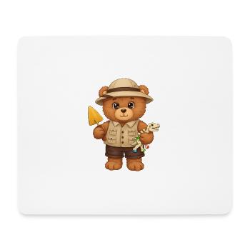 Ours en peluche Archéologue - Tapis de souris (format paysage) - blanc - Devant
