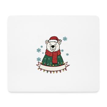 Ours polaire Magie de Noël - Tapis de souris (format paysage) - blanc - Devant
