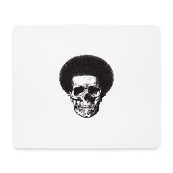 Schädel mit Afro-Frisur. - Mousepad (Querformat) - Weiß - Vorne