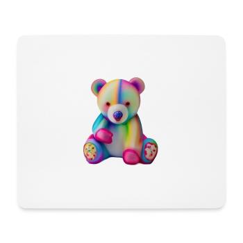 Mehrfarbiger Teddybär - Mousepad (Querformat) - Weiß - Vorne