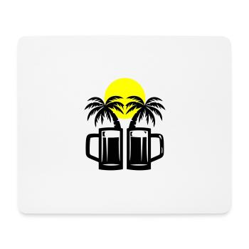 Palmiers de vacances à la bière - Tapis de souris (format paysage) - blanc - Devant