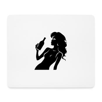 Silhouette Frau Drinking - Mousepad (Querformat) - Weiß - Vorne