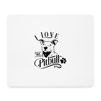 J'aime mon pitbull - Tapis de souris (format paysage) - blanc - Devant