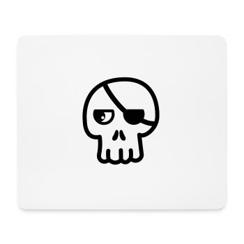 Totenkopf Augenklappe Kawaii - Mousepad (Querformat) - Weiß - Vorne