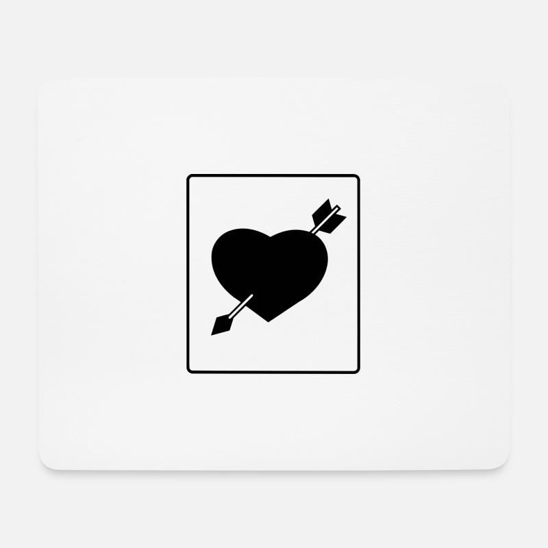Black Heart mit Pfeil - Mousepad (Querformat) - Weiß