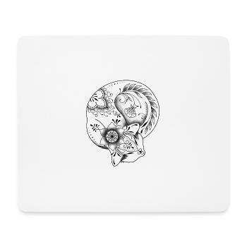 Floral ornamental mandala cat design - Mouse Pad (horizontal) - white - Front