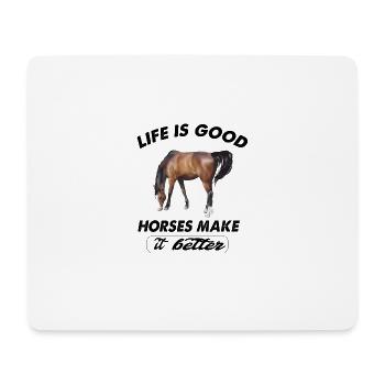 Pferde - Mousepad (Querformat) - Weiß - Vorne