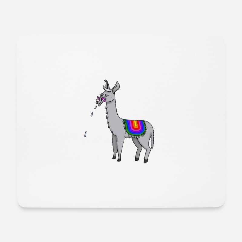 Spuckendes Lama - Mousepad (Querformat) - Weiß