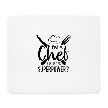 Chef Chef Chef Cuisine Drôle de dicton - Tapis de souris (format paysage) - blanc - Devant