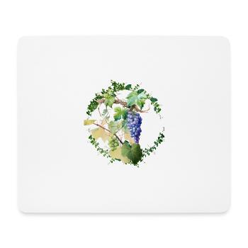 Feuilles de vignes avec raisins blanc et noir - Tapis de souris (format paysage) - blanc - Devant