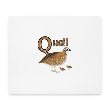 Q pour les cailles et les poussins - Tapis de souris (format paysage) - blanc - Devant