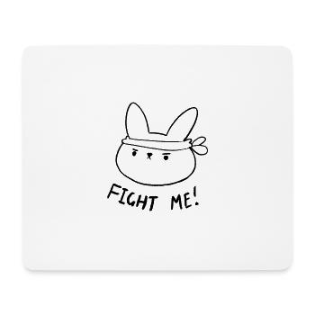 Combattez-moi Lapin - Tapis de souris (format paysage) - blanc - Devant