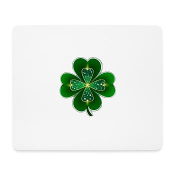 Kleeblatt Lucky Leaf - Mousepad (Querformat) - Weiß - Vorne