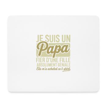 Papa fier fille cadeau - Tapis de souris (format paysage) - blanc - Devant