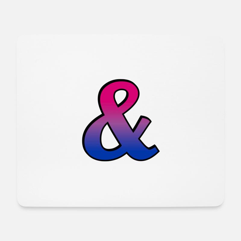 Sie und ich bi Flagge kaufmännisches und Symbol bisexuell - Mousepad (Querformat) - Weiß