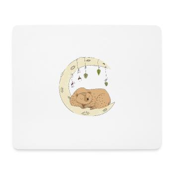Bear sleeping moon - Mouse Pad (horizontal) - white - Front