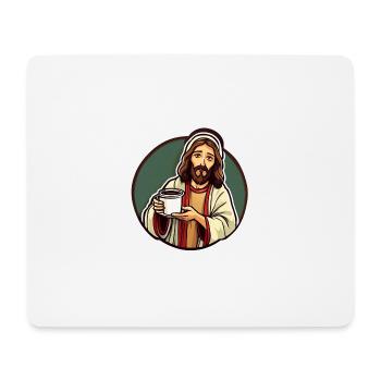Barista Jesus - Offers Coffee - Mouse Pad (horizontal) - white - Front