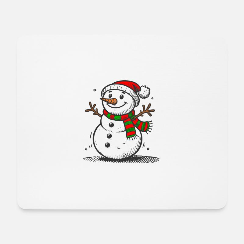 Schneemann - Mousepad (Querformat) - Weiß