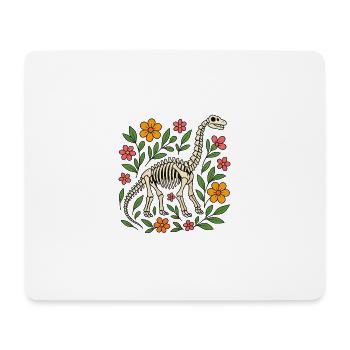 Brachiosaurus Skelett mit Blumen - Mousepad (Querformat) - Weiß - Vorne