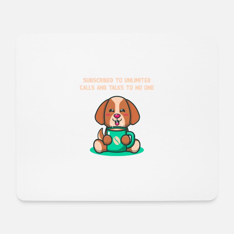 Abonniert und spricht mit niemandem introvertierte - Mousepad (Querformat) - Weiß